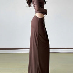 Elegant white French-style slim-fit dress from My Store, with a sleek silhouette and classic design, displayed on a hanger.