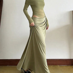 Elegant white French-style slim-fit dress from My Store, featuring a classic design and tailored fit, shown on a model.