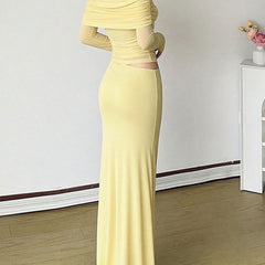 Elegant white French-style slim-fit dress by My Store, featuring a tailored design and classic silhouette.