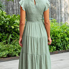 Light green solid color cross-border sleeved dress by My Store, showcasing a stylish, casual dress with long sleeves and a relaxed fit.