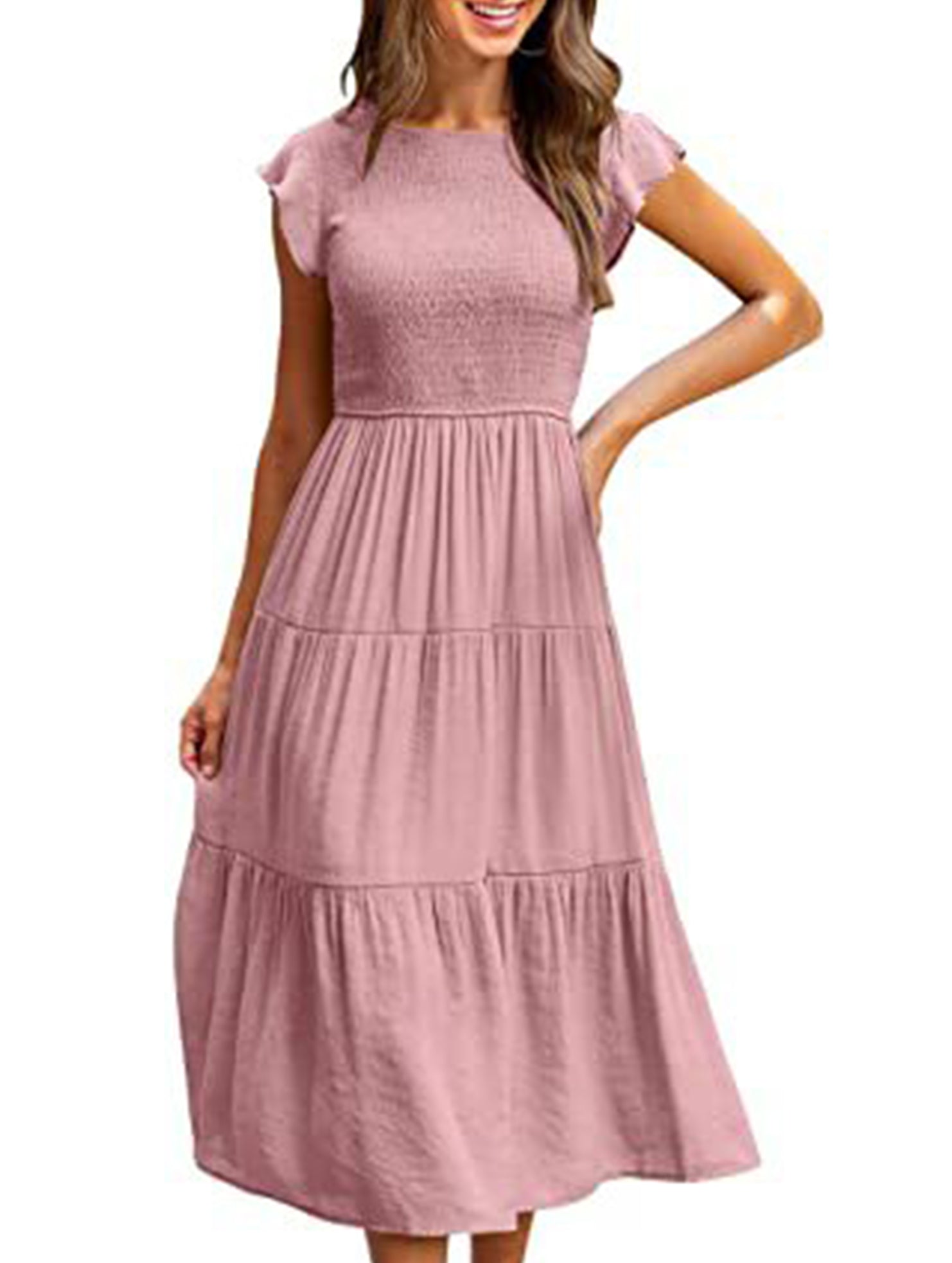 White cross-border sleeved dress from My Store, featuring a solid color design and stylish long sleeves.