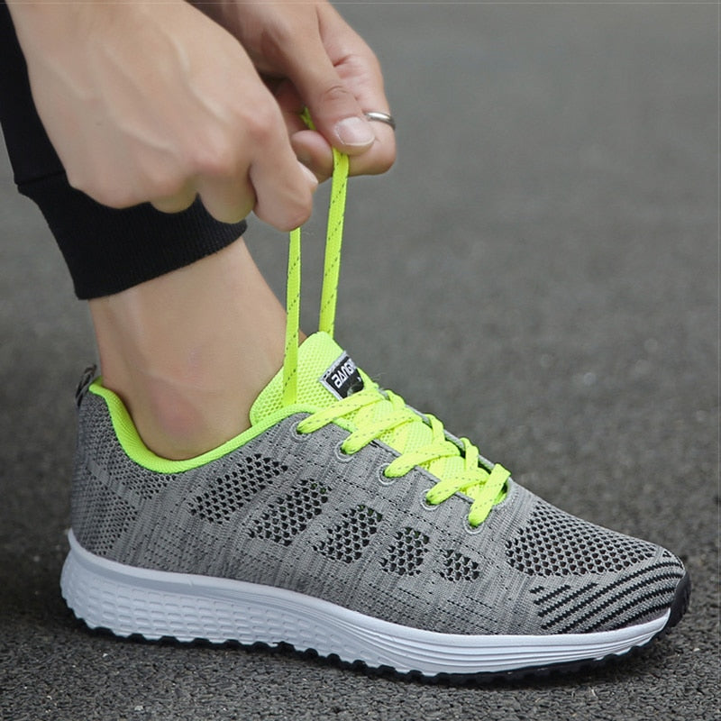 Comfortable women's orthopedic walking shoes by My Store, lace-up knit design for support and style.