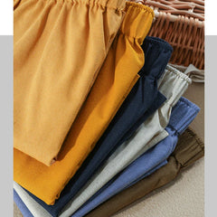 High waist linen blend shorts for women with elastic waistband, stylish and comfortable pants from My Store.