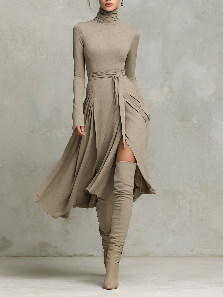 Knit long sleeve midi evening dress from My Store, featuring a fitted silhouette and elegant design, perfect for formal occasions.