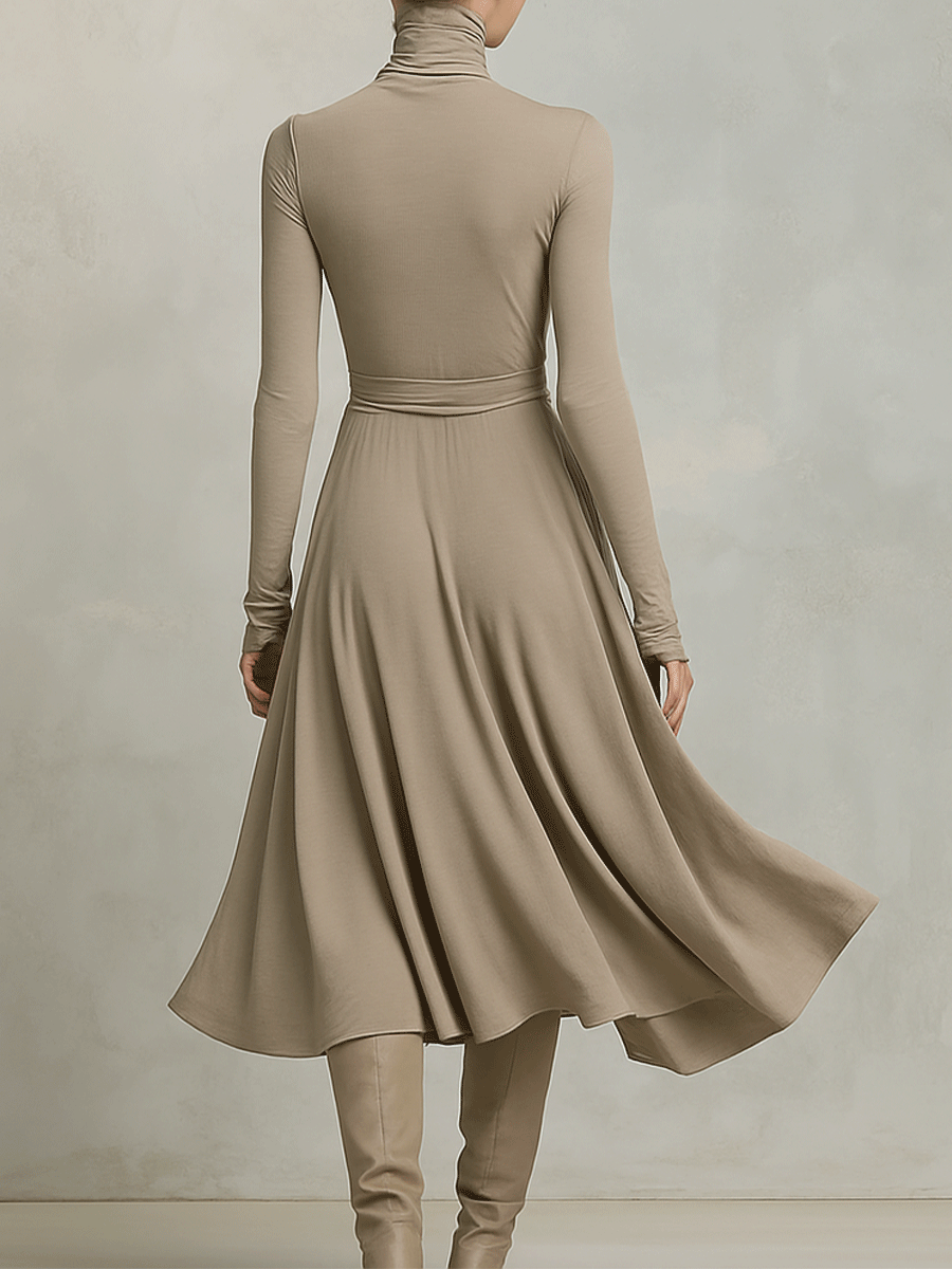 Knit long sleeve midi evening dress from My Store featuring a fitted silhouette and elegant design, suitable for formal occasions.