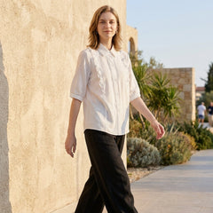 Women’s summer blouse in denim with ruffle details, stylish top from My Store, ideal for casual warm-weather wear