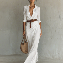 Long sleeve maxi dress for women featuring a flowing silhouette and elegant design, perfect for stylish occasions.