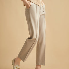 Women's Merino wool tapered trousers, stylish pants for women, featuring a comfortable fit and classic design.