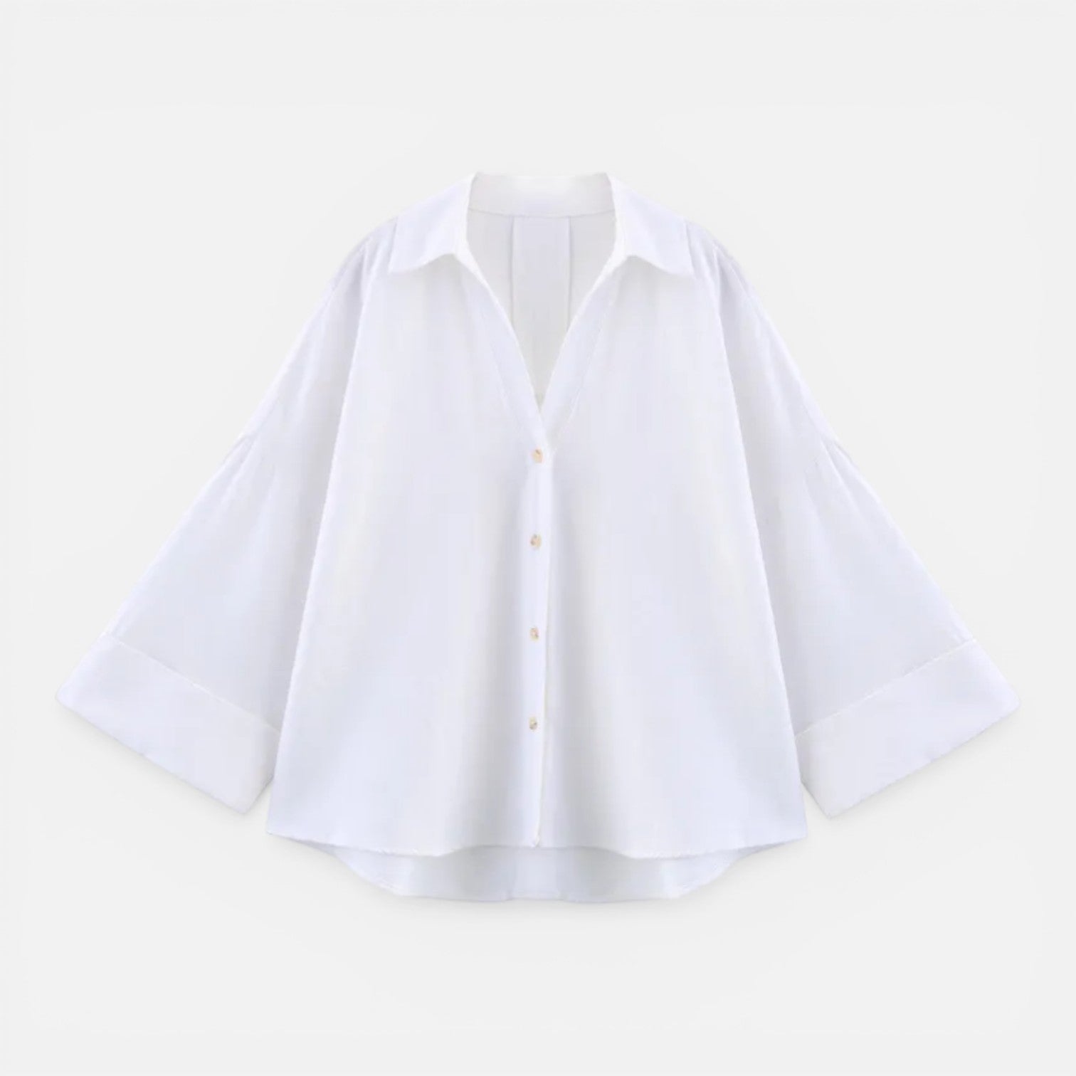 Lightweight women's summer blouse with a loose fit, ideal for vacation wear, featuring soft fabric and relaxed style.