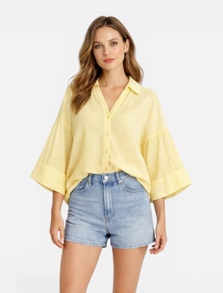 Lightweight women's summer blouse by My Store, loose fit vacation shirt with relaxed style and breathable fabric.