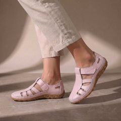 Pink Tammy Bradley cutout fisherman sandals for women with open toe design and adjustable straps, stylish and comfortable footwear.