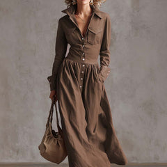 Red linen maxi dress by My Store featuring a flowy, casual design with a sleeveless bodice and ankle-length skirt.