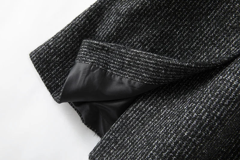 Tweed Wrap Vest Women Longline Belted Textured