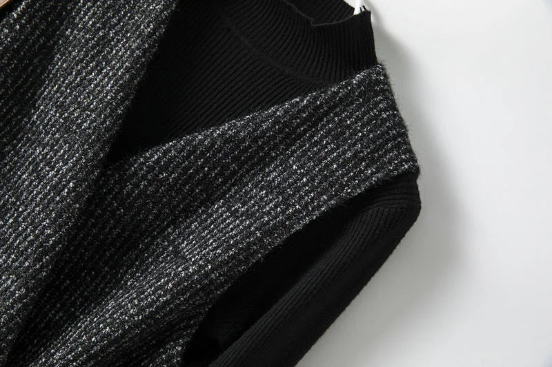 Tweed Wrap Vest Women Longline Belted Textured