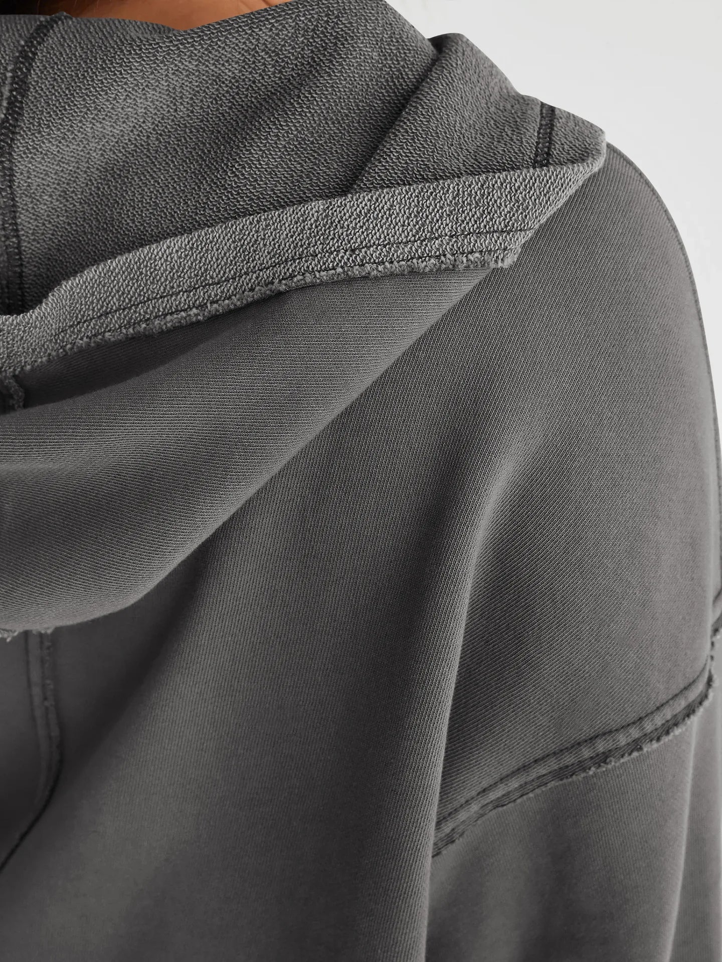Cropped Hoodie Women Relaxed Fit Cotton Blend Casual