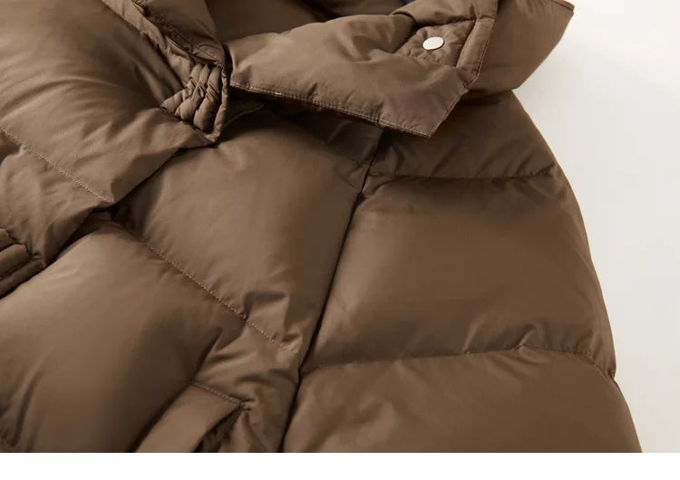 Quilted Parka Jacket Women Cropped High Neck Insulated