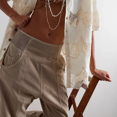 Women's pink harem-cut denim jeans with sculpted fit, stylish pants for women, from My Store.