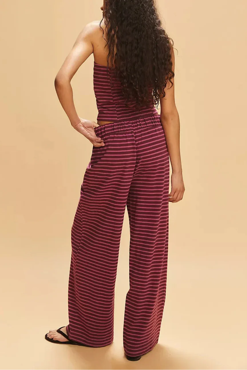 Women's knit wide-leg trousers from My Store, loose pull-on pants with a comfortable fit and relaxed style, shown in the image.