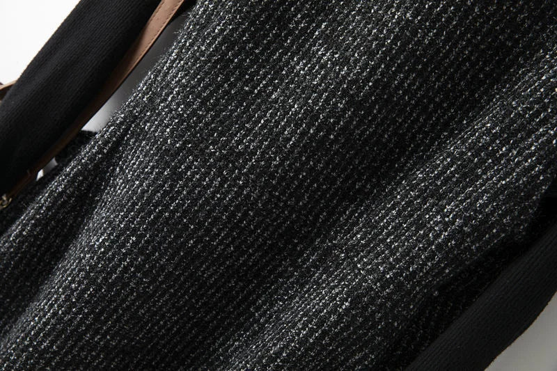 Tweed Wrap Vest Women Longline Belted Textured