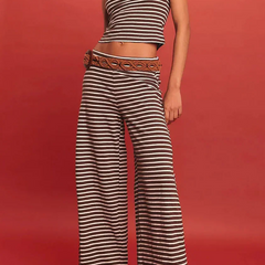 Women's knit wide-leg trousers by My Store, loose pull-on pants with a relaxed fit, shown in a comfortable knit fabric.