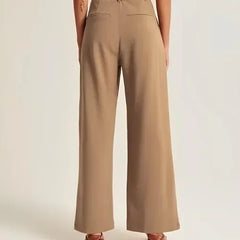 White wide-leg high-waist trousers for women, stylish high-waist pants with a relaxed fit and tailored design.