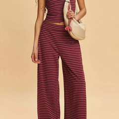 Women's knit wide-leg trousers from My Store, loose pull-on pants with a comfortable, relaxed fit and stylish design.