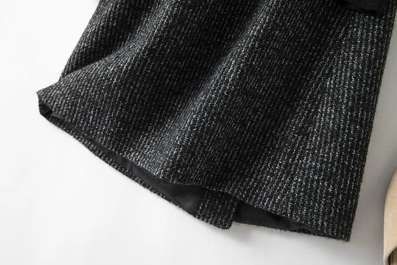 Tweed Wrap Vest Women Longline Belted Textured