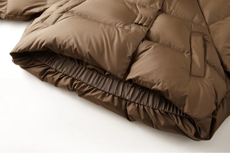 Quilted Parka Jacket Women Cropped High Neck Insulated