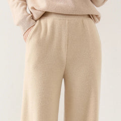 Wide-leg merino wool joggers for women, stylish and cozy pants from My Store, shown with a relaxed fit and soft fabric.