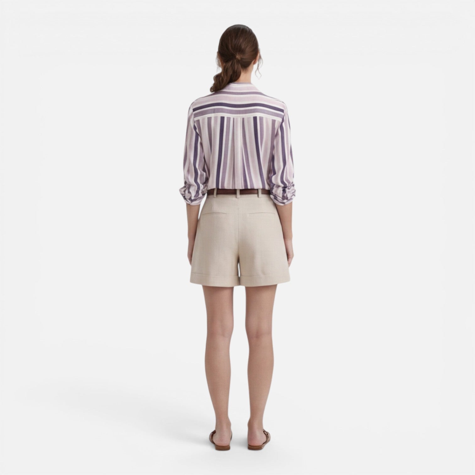 Lightweight women's summer blouse with vertical stripes, casual shirt for women, featuring a relaxed fit and stylish design.