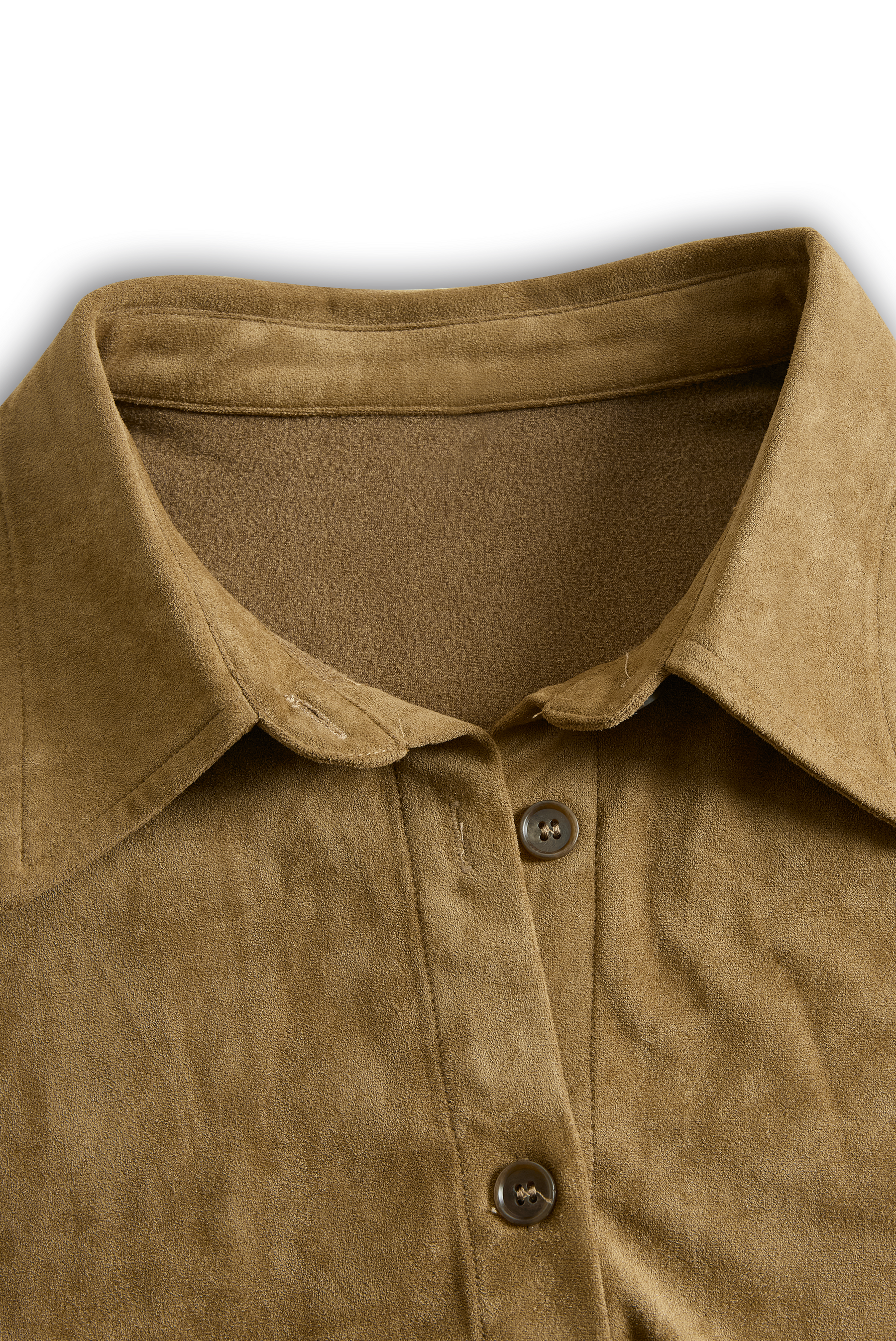 Suede long sleeve midi dress for women featuring a fitted silhouette and soft texture in a rich, warm tone.