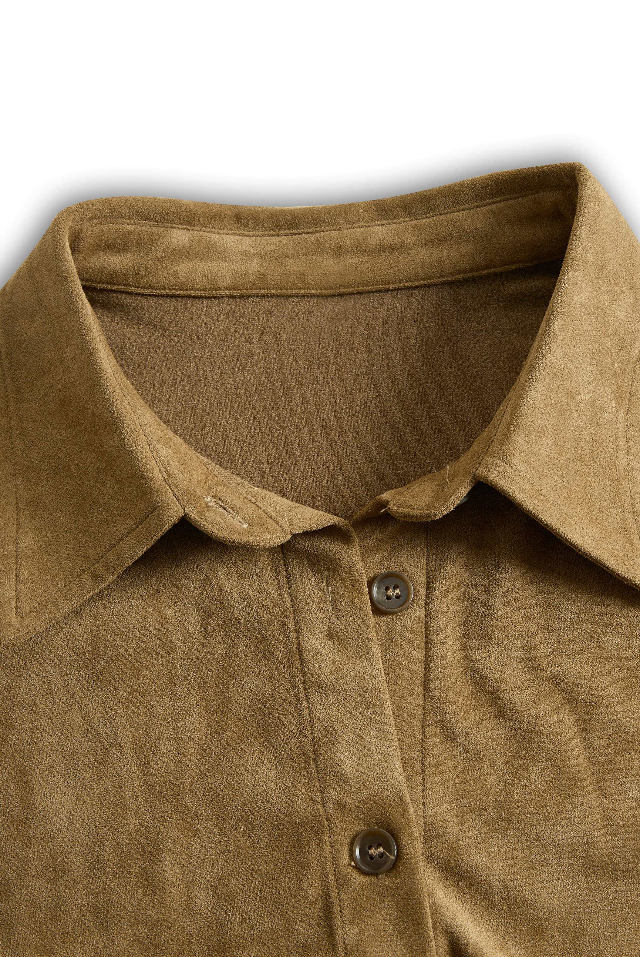 Suede long sleeve midi dress for women featuring a fitted silhouette and soft texture in a rich, warm tone.
