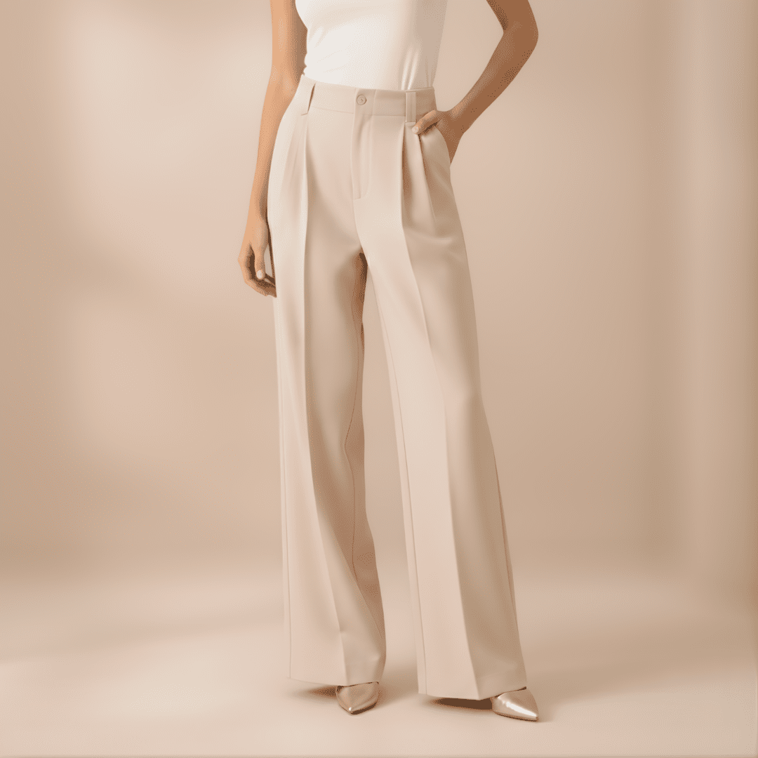 Women's high-waist wide-leg trousers by Tammy Bradley, tailored fit with a sleek, modern style in soft fabric.