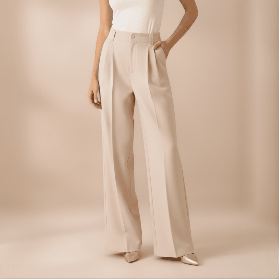 Women's high-waist wide-leg trousers by Tammy Bradley, tailored fit with a sleek, modern style in soft fabric.