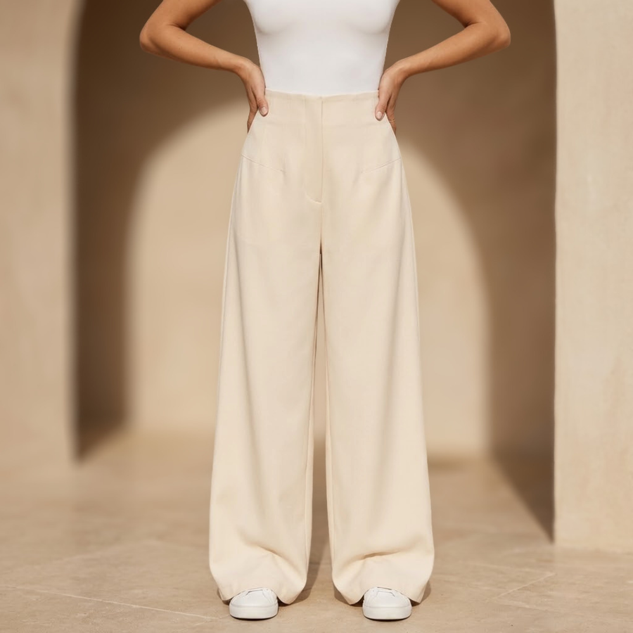 Women’s high-waisted tailored wide-leg trousers, stylish pants for women, featuring a sleek fit and modern design.