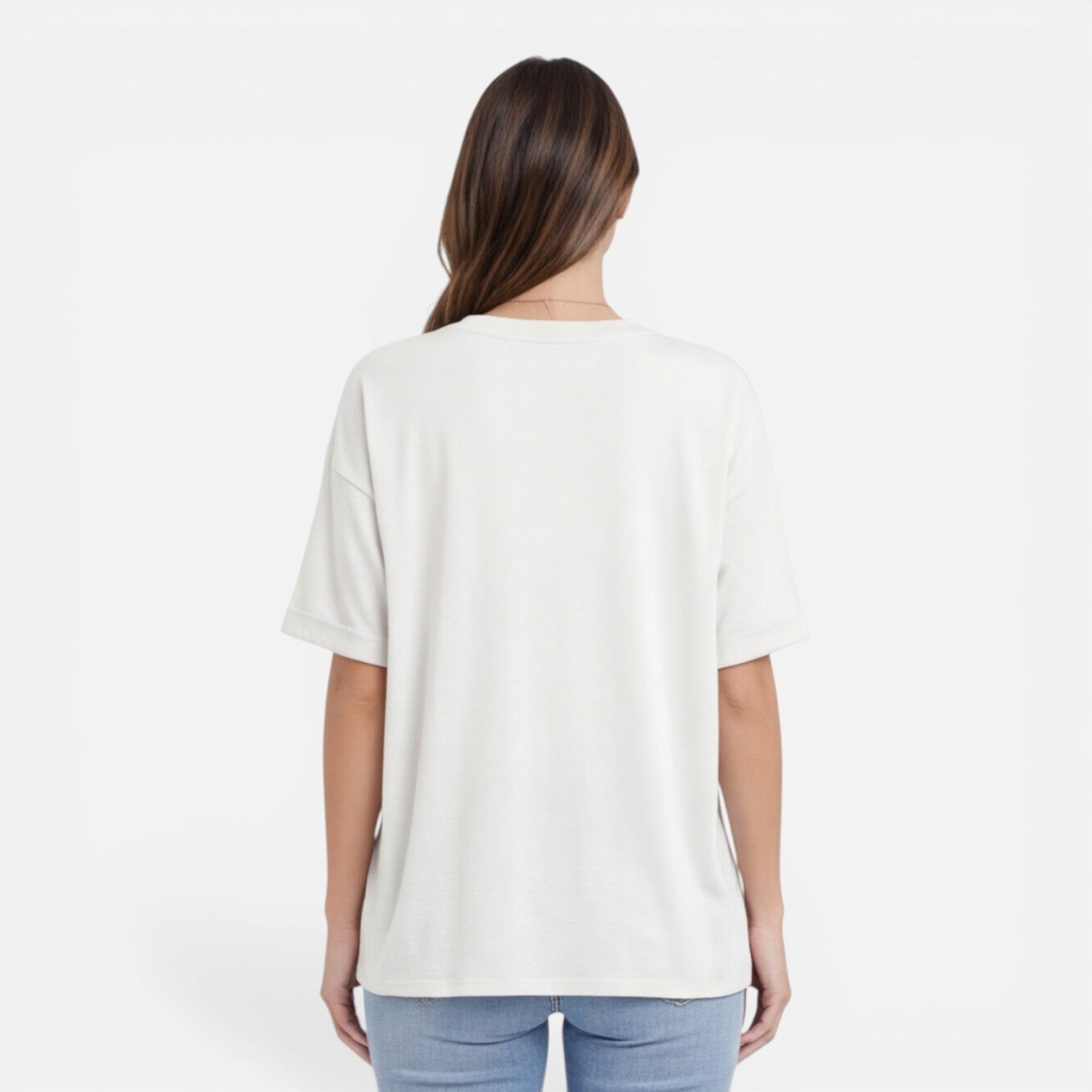 Women’s oversized cotton T-shirt from My Store, relaxed fit and breathable fabric, perfect for casual daily wear.