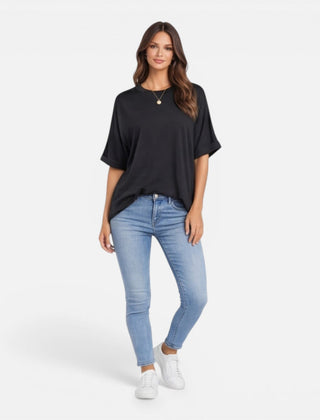 Women’s oversized cotton T-shirt by My Store, relaxed fit, lightweight, breathable daily wear top, casual women’s shirt.