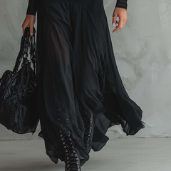 Flowy tulle elegant maxi dress for women featuring a graceful silhouette and delicate fabric, perfect for formal occasions.