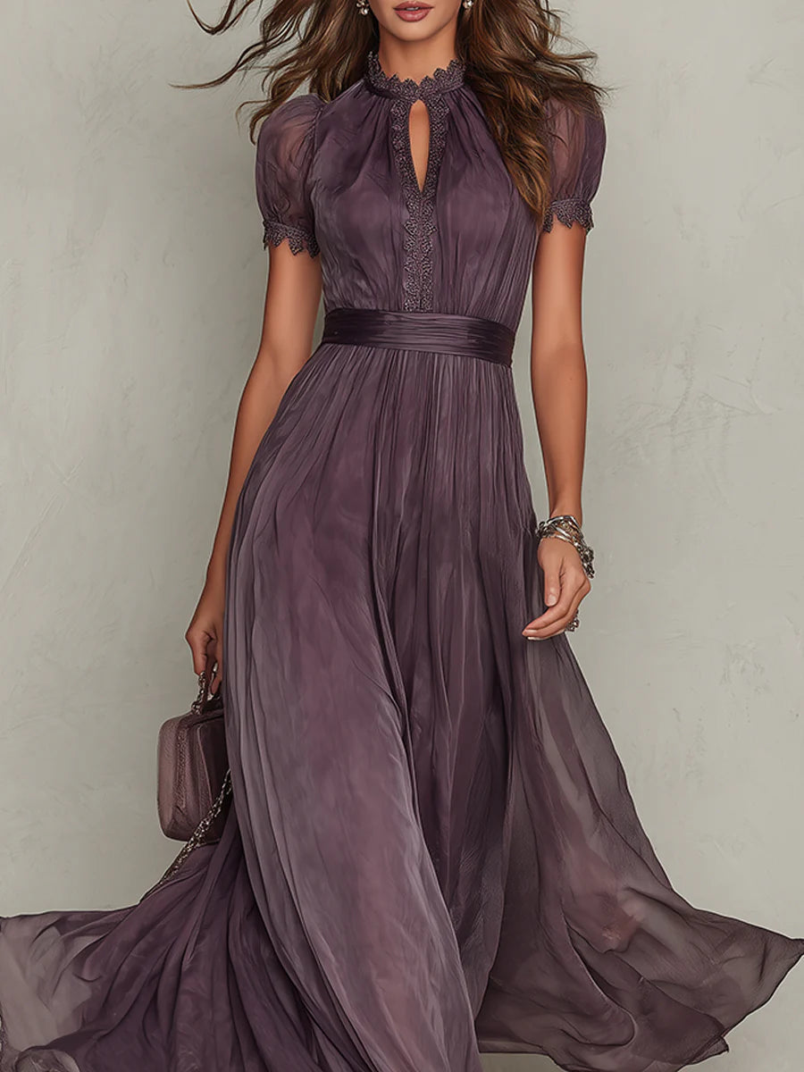 Elegant mini bodycon chiffon dress for women with a fitted silhouette, featuring a stylish neckline and short sleeves.