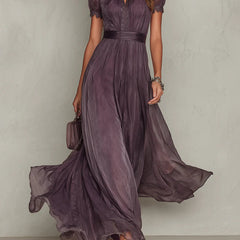 Elegant mini bodycon chiffon dress for women with a fitted silhouette, featuring a stylish neckline and flowy fabric.
