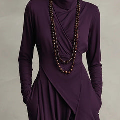Women’s summer maxi dress with high neck and long sleeves, stylish and comfortable, by My Store.