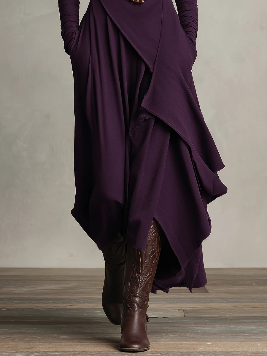 Summer maxi dress for women with high neck and long sleeves, stylish and comfortable, in a flowy design from My Store.