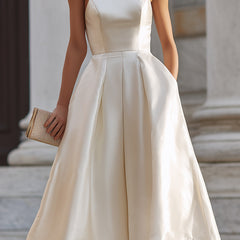Elegant halter-neck pleated midi dress for women, featuring flowing fabric and a stylish design, perfect for occasions.
