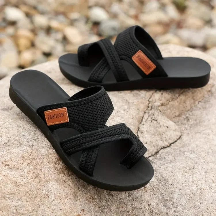 Orthopedic women's slippers with open toes and heels, stylish comfort shoe from My Store for supportive wear.