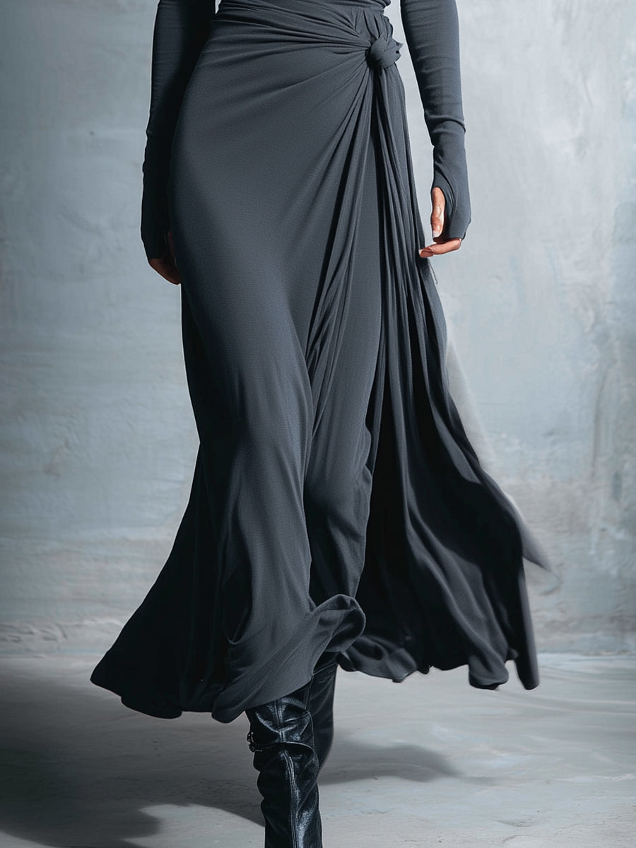 Flowy women's summer maxi dress with wrap style, featuring lightweight fabric and a flattering silhouette, perfect for warm weather.
