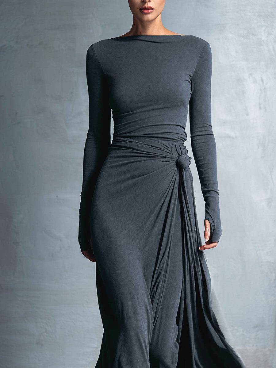 Flowy summer maxi dress for women with wrap design, featuring lightweight fabric and a vibrant pattern perfect for warm weather.