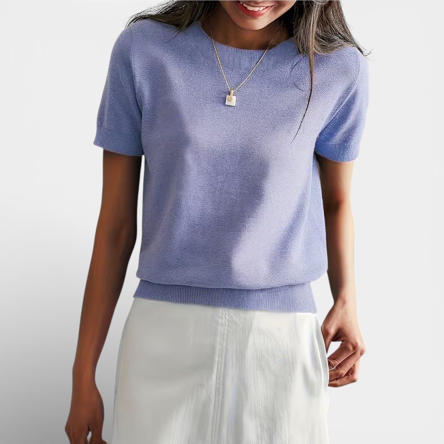 Women's wool blend knit top from My Store, featuring a comfortable, classic fit and stylish design.