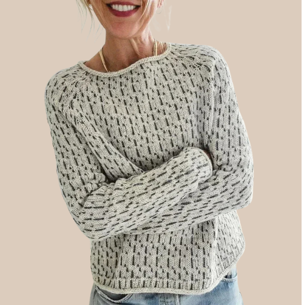 Textured Knit Sweater Women Relaxed Fit Casual