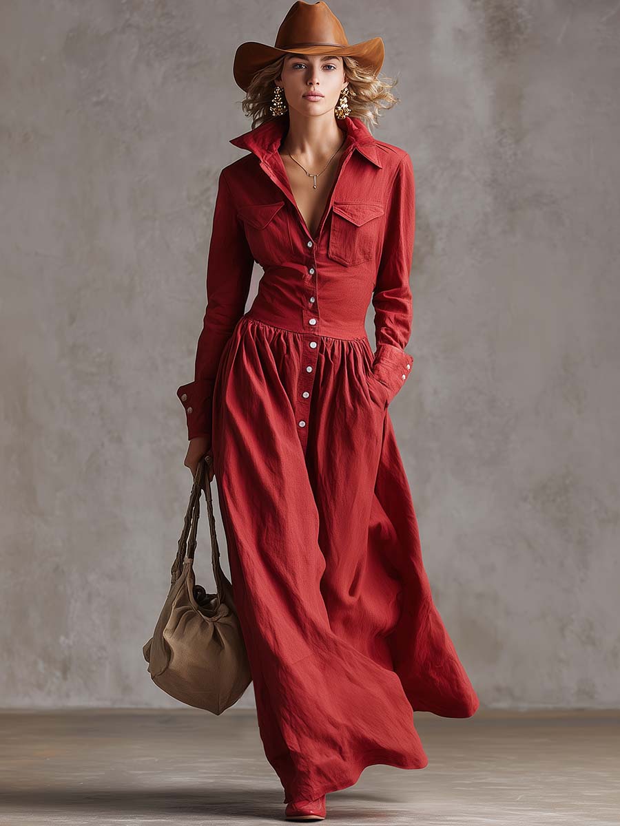 Red linen maxi dress by My Store, casual long dress with flowing fabric, sleeveless design, and relaxed fit.