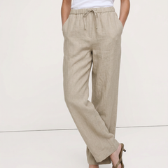 Women’s knit wide-leg drawstring trousers with a loose fit, featuring a comfortable pull-on design and relaxed style.